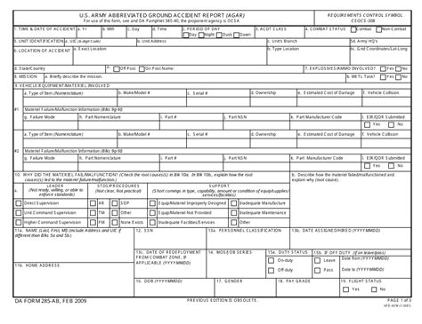 da form 285 ab.